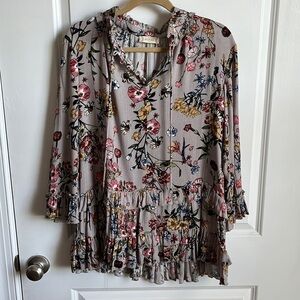 ALTAR’D State Floral Ruffle Tunic Size Small